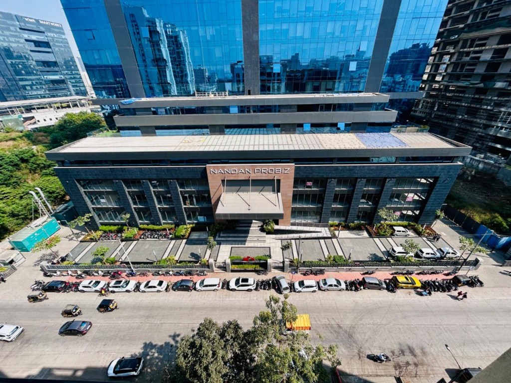 Business district near the stay, including Nandan Probiz and neighbouring offices